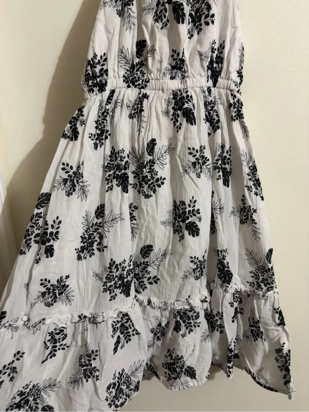 Janie and Jack White Dress with Black Floral Print